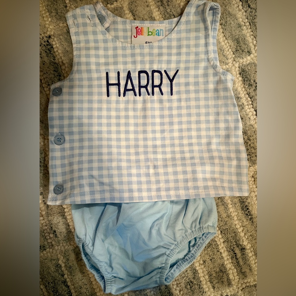 Blue Gingham Kids Outfit